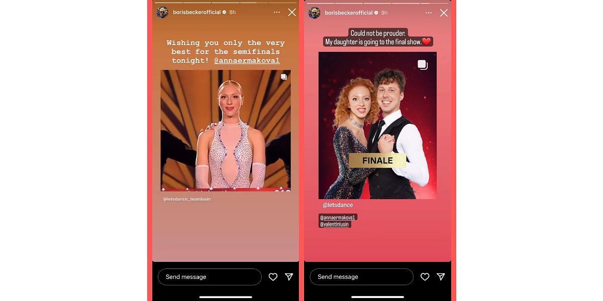 Boris Becker's Instagram stories